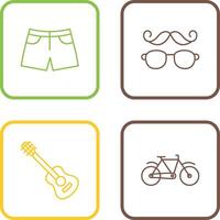 hipster estilo y pantalones cortos icono vector