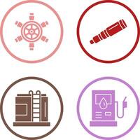 Ship Wheel and Binocular Icon vector