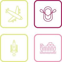 Landing Airplane and Dinghy Icon vector