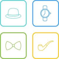 Hat and Watch Icon vector