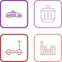 Police Car and Cable Car Icon vector