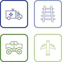 Ambulance and Train tack Icon vector