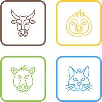 Cow and Penguin Icon vector