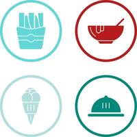 Soup and Fries Icon vector