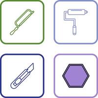 Hacksaw and Paint Roller Icon vector