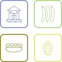 House and Hot Sausage Icon vector