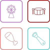 Ferris Wheel and Drum Icon vector