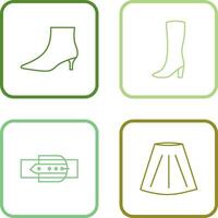 Boots with Heels and Long Boats Icon vector