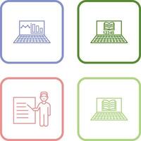 Online Stats and Online Study Icon vector