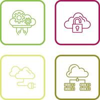 Cloud Comuting and Lock Icon vector