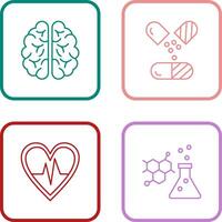 Brain and Capsule Icon vector