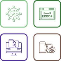 Virus and Error Code Icon vector