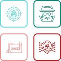 Bug Target and Hacker Icon vector