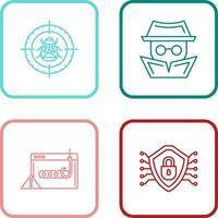 Bug Target and Hacker Icon vector