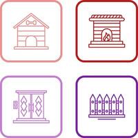 Dog House and Fireplace Icon vector