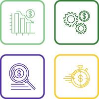 Chart Down and Settings Icon vector