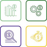 Chart Down and Settings Icon vector