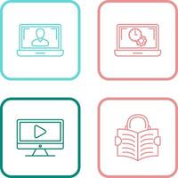 Flex Time and Online Lesson Icon vector