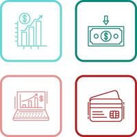 Chart Up and Money Down Icon vector