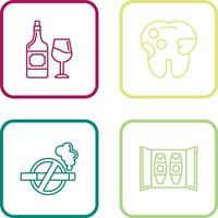 vino y caries icono vector