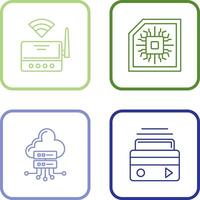 Wifi Router and Chip Icon vector