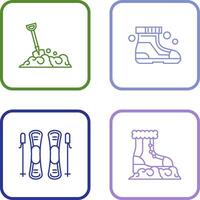 Shovel and Ski Boots Icon vector