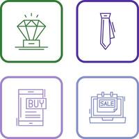 Diamond and Tie Icon vector