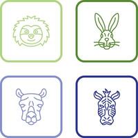 Sloth and Rabbit Icon vector