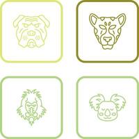 Bulldog and leopard Icon vector