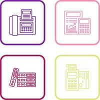 fax y calculador icono vector