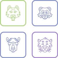 Bear and Ferret Icon vector