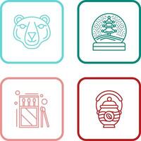 Polar Bear and Snow Globe Icon vector