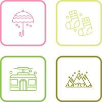 Umbrella and Winter Socks Icon vector