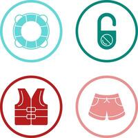 Life Preserver and Do Not Disturb Icon vector