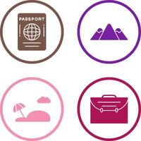 Passport and Mountain Icon vector