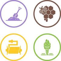 Digging and Honeycomb Icon vector