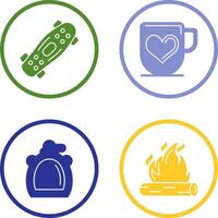 Skateboard and Mug Icon vector