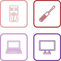 Cpu and Screw driver Icon vector