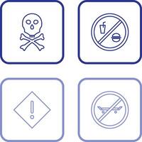 death sign and no foods or drink Icon vector