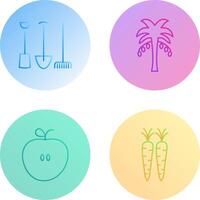 Gardening Tools and Palm tree Icon vector