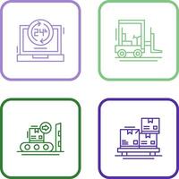 24 hours and forklift Icon vector