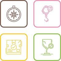 compass and hook Icon vector