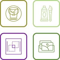 paint bucket and oil paint Icon vector