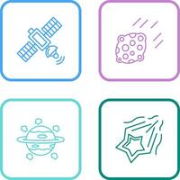 satelite and asteroid Icon vector
