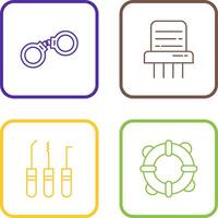 Handcuffs and Paper Shredder Icon vector