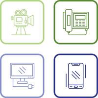 Movie camera and Telephone Icon vector