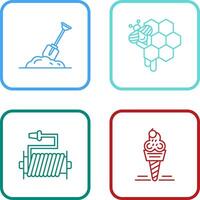 Digging and Honeycomb Icon vector