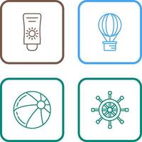 Sun Cream and Hot Air Balloon Icon vector