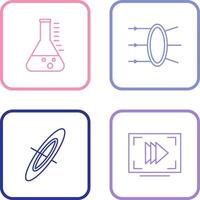 refracción y cubilete icono vector