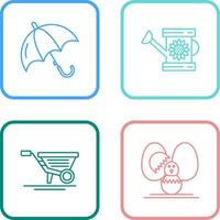 Umbrella and Watering Icon vector